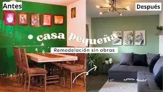 ✅ANTES Y DESPUÉS SALA + COCINA INFONAVIT🔨😱Casa pequeña