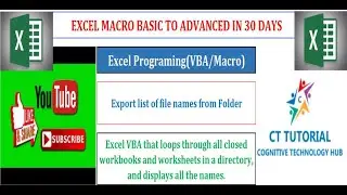 Export list of file names from folder Excel File|Get File Names and Details in folders-Code Included