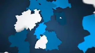 World Map | Motion graphics animated map of germany forming blue