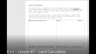 C++ - Lesson #7 - Land Calculation