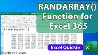 New RANDARRAY Function for Excel 365 - Excel Quickie 50