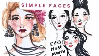 EASY TIPS FOR DRAWING FACES - eyes, nose, mouth & ears