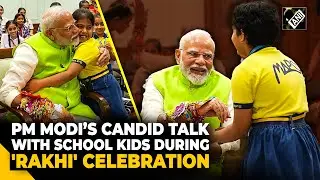 “Rakhi Aayi Khushiya Layi”: Children celebrate Raksha Bandhan with PM Modi, tie Rakhi to him