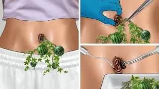ASMR Remove tree roots growing from the navel | WOW Brain Kr Satisfying video