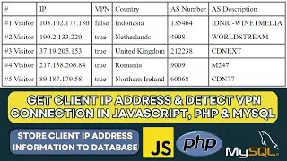 Get Client IP Address & Detect VPN Connection In JavaScript, PHP & MySQL