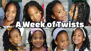 Two Strand Twist For Curly Hair Kids | A Week of Protective Hairstyles | 3c Hair