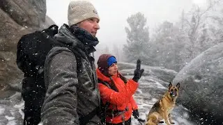 I went to the TAIGA: Krasnoyarsk Pillars Nature Reserve in winter in a BLIZZARD. Part 1