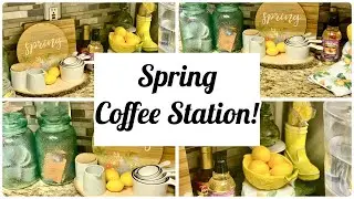 🍋NEW🍋Spring Coffee Station! Decorate my coffee station with me!! #coffeestation #springdecor #decor