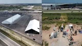 Tesla Gigafactory Texas | 8-9-24 | new canopies @railyard + ongoing prep work @BoringCo. tunnel.