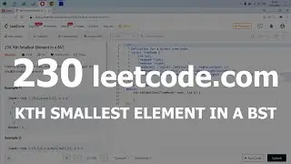 Разбор задачи 230 leetcode.com Kth Smallest Element in a BST. Решение на C++