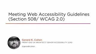 Course Preview: Meeting Web Accessibility Guidelines (Section 508/ WCAG 2.0)