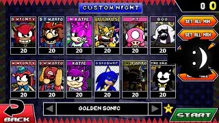 Five Nights at Sonic's 2 Reopened - Golden Sonic (12/20 Mode) with Skins
