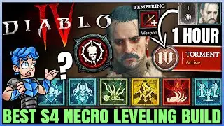 Diablo 4 - New Best Necromancer Leveling Build - Season 4 FAST 1 to 70 - Skill Tempering Gear Guide!