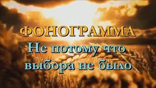 Не потому, что выбора не было (минус) (фонограмма)