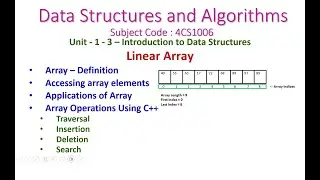 Linear Array-1-3-Data Structures and Algorithms-definition, applications, operations, and etc.