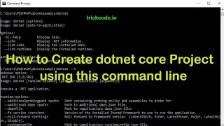 (#1) How to Create .NET Core Project using this command line  !Create Projects with the Command Line