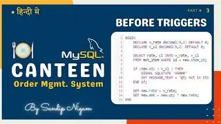 Canteen Order System Before Triggers for Validation and Get values from Master  | Project Source #96