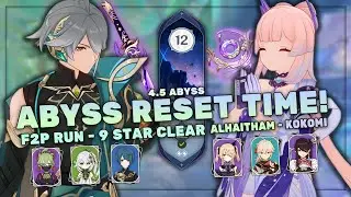 4.5 ABYSS - C0 KOKOMI & C0 ALHAITHAM - 9 STAR CLEAR | Genshin Impact