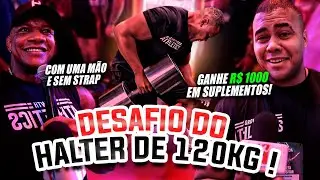 LEVANTE O HALTER DE 120KG E GANHE 1000 REAIS EM SUPLEMENTOS COM BITELO E BIG JEFF