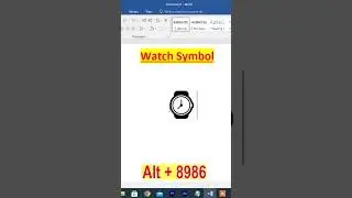 Watch symbol in MS Word | Insert Watch ⌚ Symbol in MS Word 