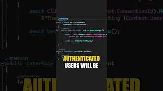 How To Add Authentication To Your SignalR Hub #shorts