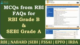 MCQs from RBI FAQs & Notifications for RBI Grade B & SEBI Grade A - Lecture 3