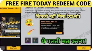 Free Fire Redeem Code Today | 26 January Redeem Code | Redeem Code Error Problem