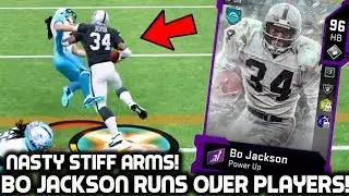 BO JACKSON TRUCKS EVERY DEFENDER! INSANE TRUCKS & STIFF ARMS! Madden 20 Ultimate Team