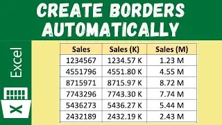 Add Borders Automatically to Cells in Excel