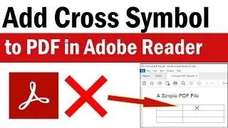 How To Add Cross Line In Pdf | How To Add Cross Symbol In Pdf | Add Cross Symbol In Pdf Adobe Reader