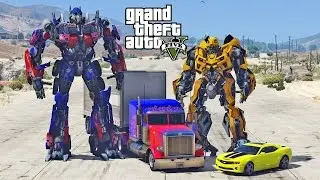 OPTIMUS PRIME VS BUMBLEBEE | GTA 5 TRANSFORMERS MOD