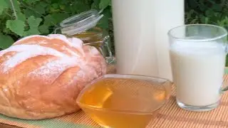 Мёд с молоком и хлебом -  вкусное и здоровое питание