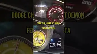 Dodge SRT Demon vs Ferrari 488 Pista #shorts #supercars #dodge #demon  #ferrari #race  #acceleration