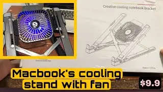 Macbook Stand with Fan Cooler or Cooling Pad Portable and Compact UNBOXING and Assembling
