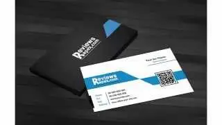 Free Download Black & Blue Corporate Business Card Template with QR Code