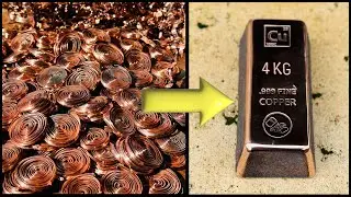 Scrap Yard Bullion Bar - Pure Copper Swarf  - ASMR Metal Melting - Trash To Treasure - BigStackD