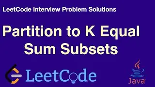 LeetCode in Java - Partition to K Equal Sum Subsets