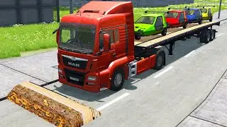 Cars vs Wooden Speed Bump - BeamNG Drive