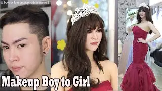 Miss Universe inspired Makeup transformation boy to girl / Makeup ✔