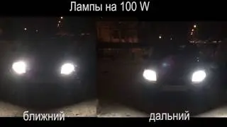 LADA GRANTA - УСТАНОВКА 100W ЛАМП СРАВНЕНИЕ СО ШТАТНЫМИ