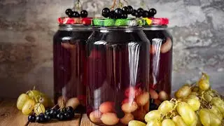 🍇 Компот из винограда и черноплодной рябины на зиму - рецепт вкусной заготовки