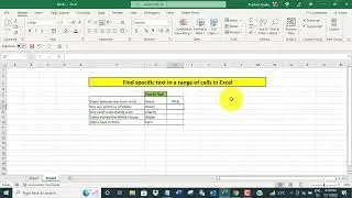 Find specific text in a range of cells in Excel