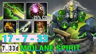 IMBA [Earth Spirit] Midlane Guide Vs Windranger EB + Octarine Core Build Endless Rolling Dota2 7.33D