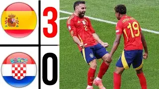 Spain vs Croatia (3-0) Highlights Goals |UEFA EURO 2024 | Carvajal, Fabian Ruiz, Morata , Goals