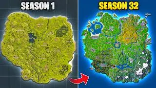 Evolution of Fortnite Map (Chapter 1 Season 1 - Chapter 5 Season 4)