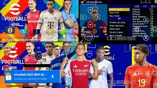 EFOOTBALL PES 2025 PPSSPP Full Update Transfers & Kits 2024/25 Real Faces Camara PS5 English Version