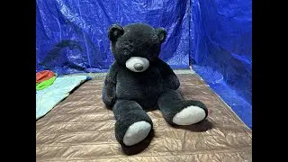 Destroy Huge Brown Stuffed Teddy Bear Cutting It Down to Size!