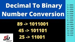 Decimal to Binary Conversion | decimal to binary | How To Convert Decimal to Binary number | 