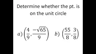 Determine whether the point is on the unit circle