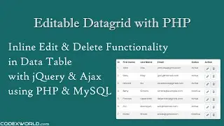 Data Table Inline Editing using jQuery, Ajax, PHP and MySQL